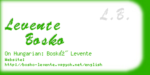 levente bosko business card